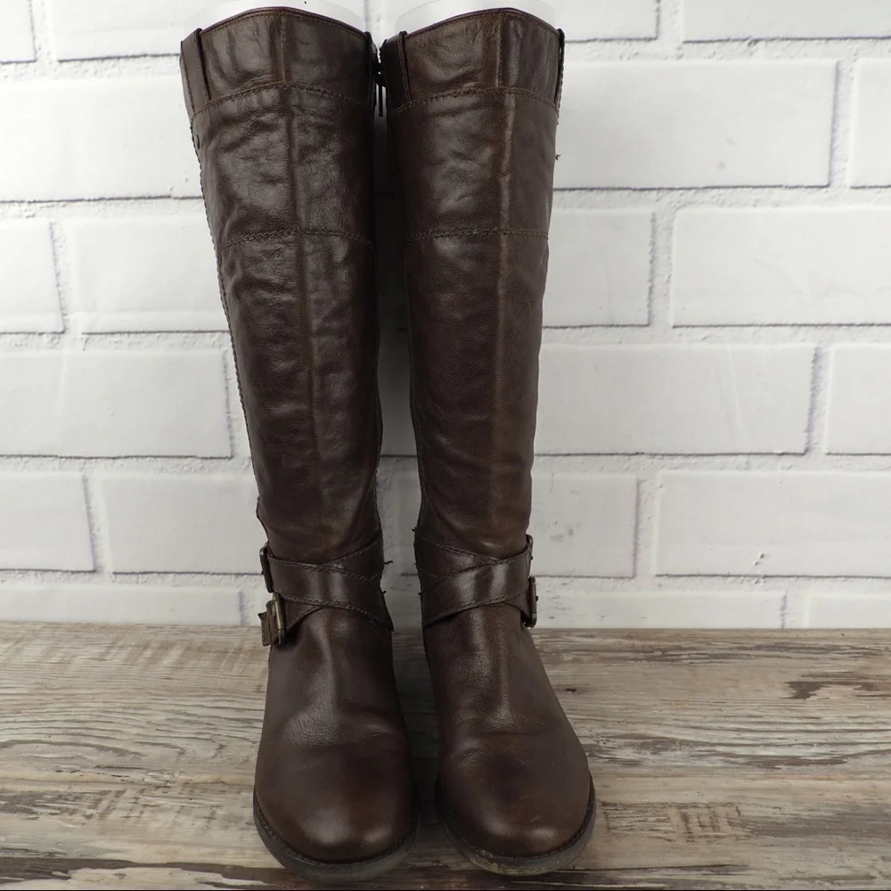 Marc Fisher 6.5 Artful brown leather riding boots